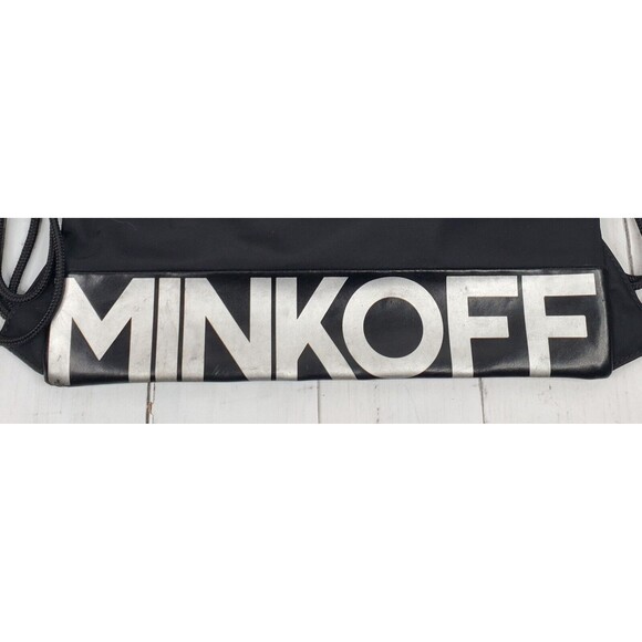 Rebecca Minkoff Small Nylon Backpack Black Drawstring Lightweight - Picture 10 of 14